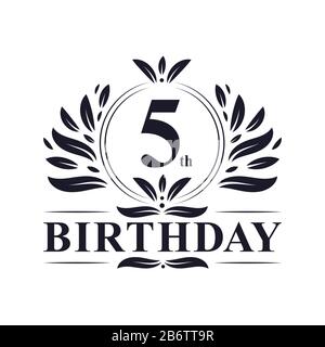 5 years Birthday logo, luxury 5th Birthday design celebration. Stock Vector