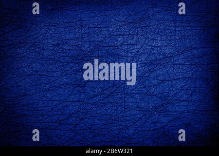 The texture of blue leather. Trend color 2020 year - blue. Stock Photo