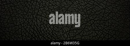 Black leather texture. Banner Stock Photo