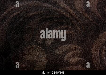Brown faux leather texture with pattern. Background Stock Photo