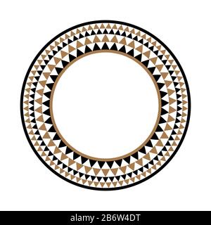 Ethnic african tribal round vector art frame Stock Vector