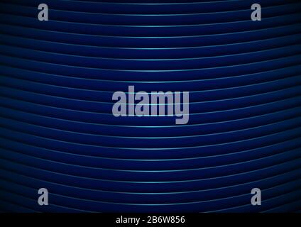 Abstract modern stripes curved lines pattern blue shiny background and texture. Vector illustration Stock Vector
