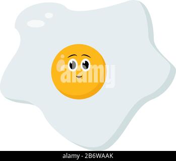 Broken egg, illustration, vector on white background. Stock Vector