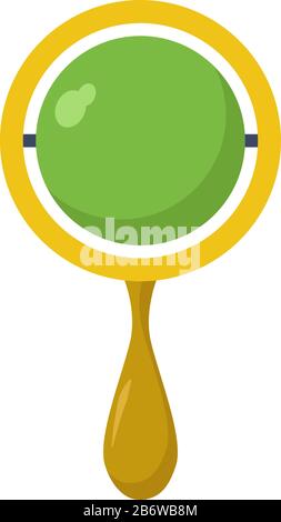 Green rattle, illustration, vector on white background. Stock Vector