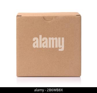 Download Mockup closed brown paper box isolated on white background ... Yellowimages Mockups