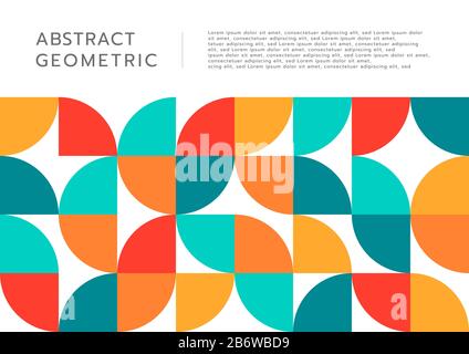 Abstract geometric circle cut shape flat design with space for your text. vector illustration. Stock Vector