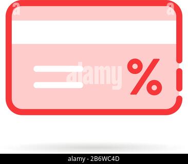 red linear credit card like discount Stock Vector