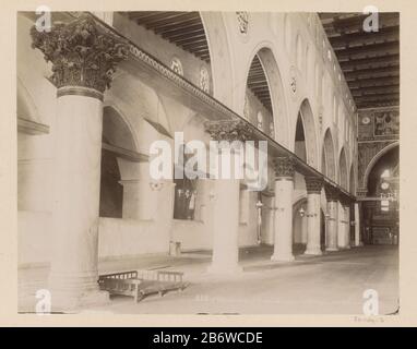 Interior of the Al-Aqsa Mosque on the Temple Mount in JeruzalemJérusalem. Mosquée el-Aksa - intérieur (title object) Property Type: photographs Item number: RP-F-F01089-S Inscriptions / Brands: negative number, recto '283'opschrift, recto left, embossed' BFK Rives' (Name of manufacturer paper from Grenoble) Description: Part of Travel Album with pictures of Jerusalem and other biblical plaatsen. Manufacturer : photographer: BonfilsPlaats manufacture: Jerusalem Date: ca. 1867 - ca. 1895 Physical characteristics:. albumen print materials: cardboard paper photo paper Technique: albumen print dime Stock Photo