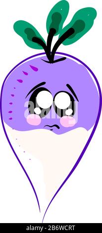 Turnip sad, illustration, vector on white background. Stock Vector