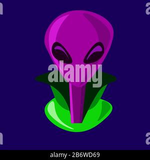 Purple NLO, illustration, vector on white background. Stock Vector
