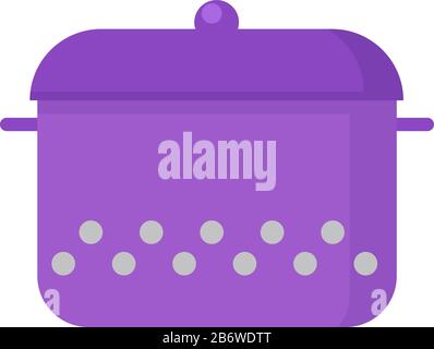 Purple pan, illustration, vector on white background. Stock Vector