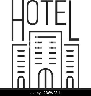 simple thin line luxury hotel icon Stock Vector