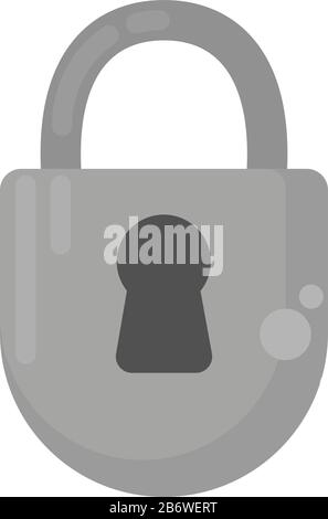 Big lock, illustration, vector on white background. Stock Vector