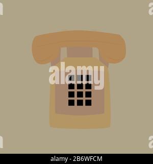 Old retro telephone, illustration, vector on white background. Stock Vector