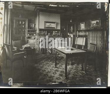 Interior of the house of E.R. Harkema in Amsterdam or Laren, designed ...