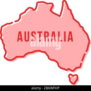 red simple thin line australia cartoon icon Stock Vector