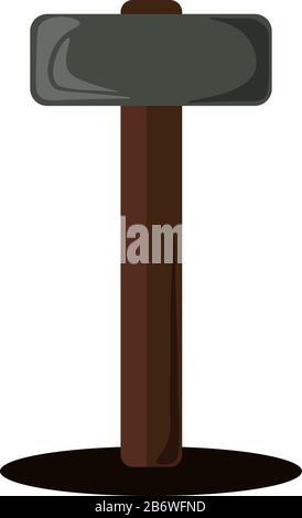 Big hammer, illustration, vector on white background. Stock Vector