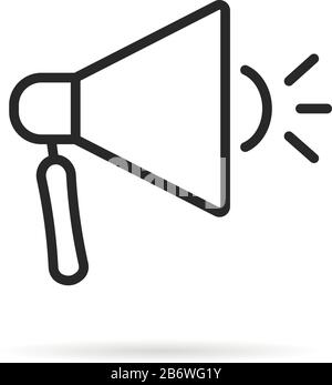 linear megaphone like mobile app icon Stock Vector