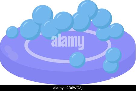 Purple soap, illustration, vector on white background. Stock Vector