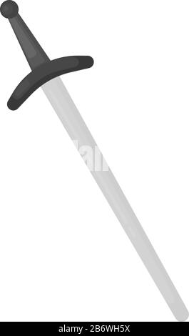 Big sword, illustration, vector on white background. Stock Vector