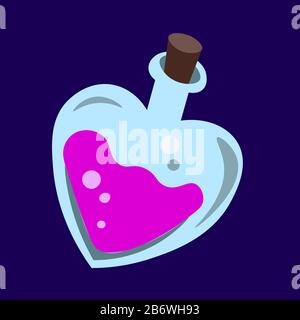 Love potion, illustration, vector on white background. Stock Vector