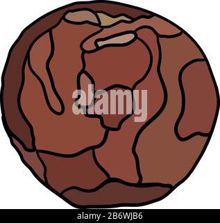 Red apple vector art, illustration, vector on white background. Stock Vector