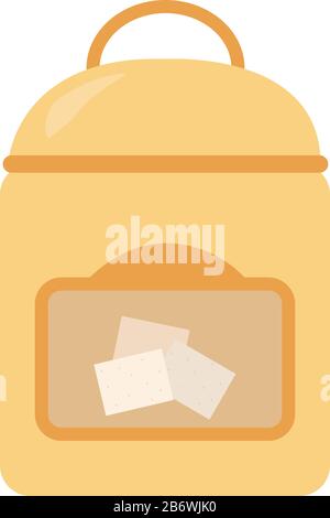 Sugar cubes, illustration, vector on white background. Stock Vector