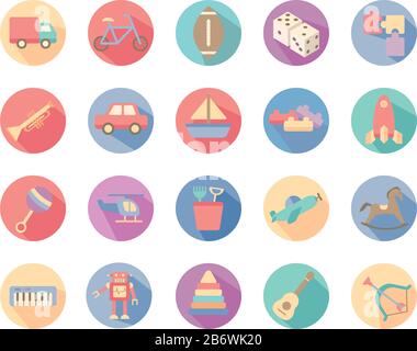 bundle of toys set icons Stock Vector