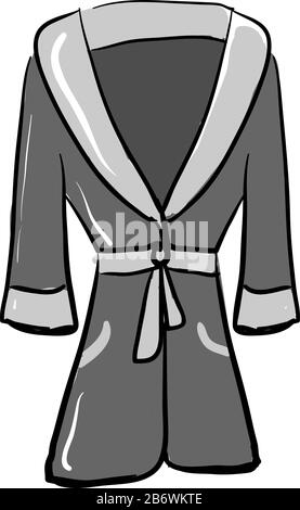 Grey bathrobe, illustration, vector on white background. Stock Vector