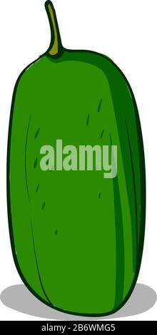 Green curuba, illustration, vector on white background. Stock Vector