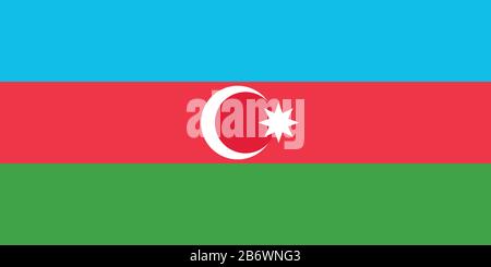 Flag of Azerbaijan - Azerbaijani flag standard ratio - true RGB color mode Stock Photo