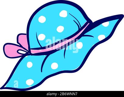 Blue long hat, illustration, vector on white background. Stock Vector