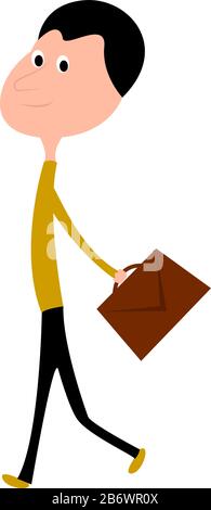 Funny diplomat, illustration, vector on white background. Stock Vector