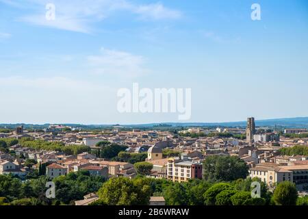 Europe, France, Occitanie. Carcassonne town from the walls of the castle Stock Photo