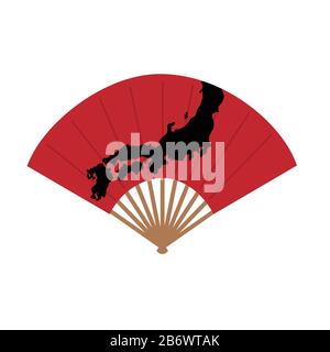 Oriental japan fan isolated on white background. Traditional paper chinese or japanese geisha vector folding fans Stock Vector