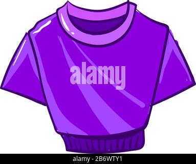 Purple t-shirt, illustration, vector on white background. Stock Vector