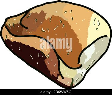Biscuit, illustration, vector on white background. Stock Vector