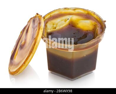 Grafting wax. Protecting wax used durring inoculation of trees. Isolated on white background, shadow reflection. With clipping path. With vector path. Stock Photo