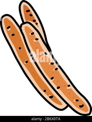 Carrot sticks, illustration, vector on white background. Stock Vector