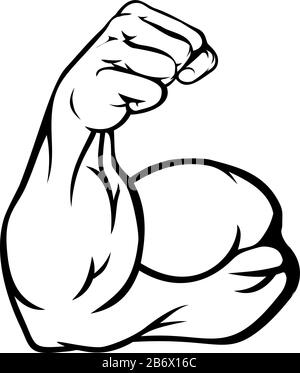 Strong Arm Showing Biceps Muscle Stock Vector