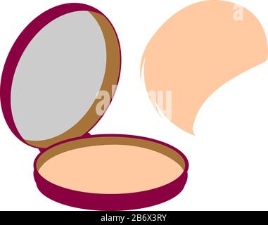 Face powder, illustration, vector on white background. Stock Vector