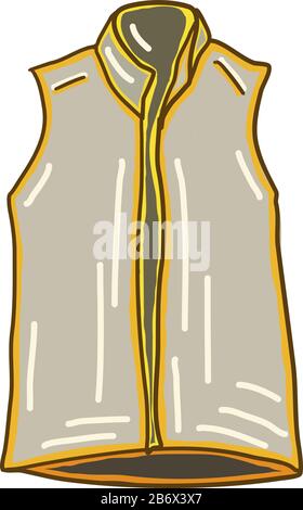 Fleese vest, illustration, vector on white background. Stock Vector