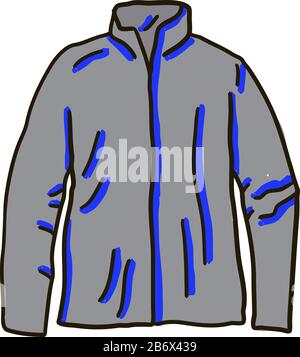 Flat mans jacket, illustration, vector on white background. Stock Vector