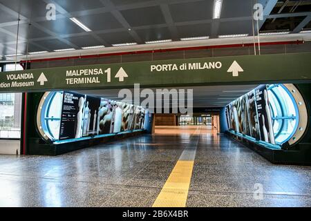 Milan Malpensa Airport, Italy. 12th Mar, 2020. The Empty departures terminal of Malpensa (MXP) airport. US President Trump suspended travel from Europe (except UK) for 30 days amid Coronavirus outbreak fears. Credit: Piero Cruciatti/Alamy Live News Stock Photo