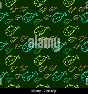 Fishes wallpaper, illustration, vector on white background. Stock Vector