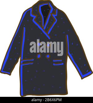 New year wool coat, illustration, vector on white background. Stock Vector