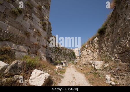 Ruins of Byblos Castle. Byblos, Lebanon - June, 2019 Stock Photo