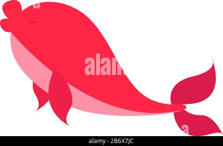 Pink fish, illustration, vector on white background. Stock Vector