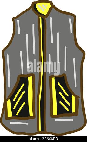 Night vest, illustration, vector on white background. Stock Vector