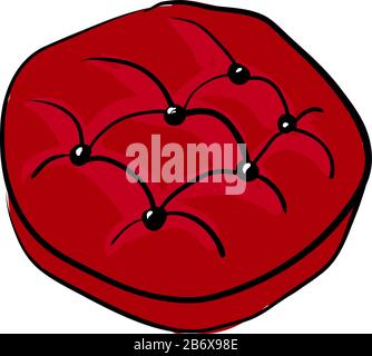 Red red pillow, illustration, vector on white background. Stock Vector